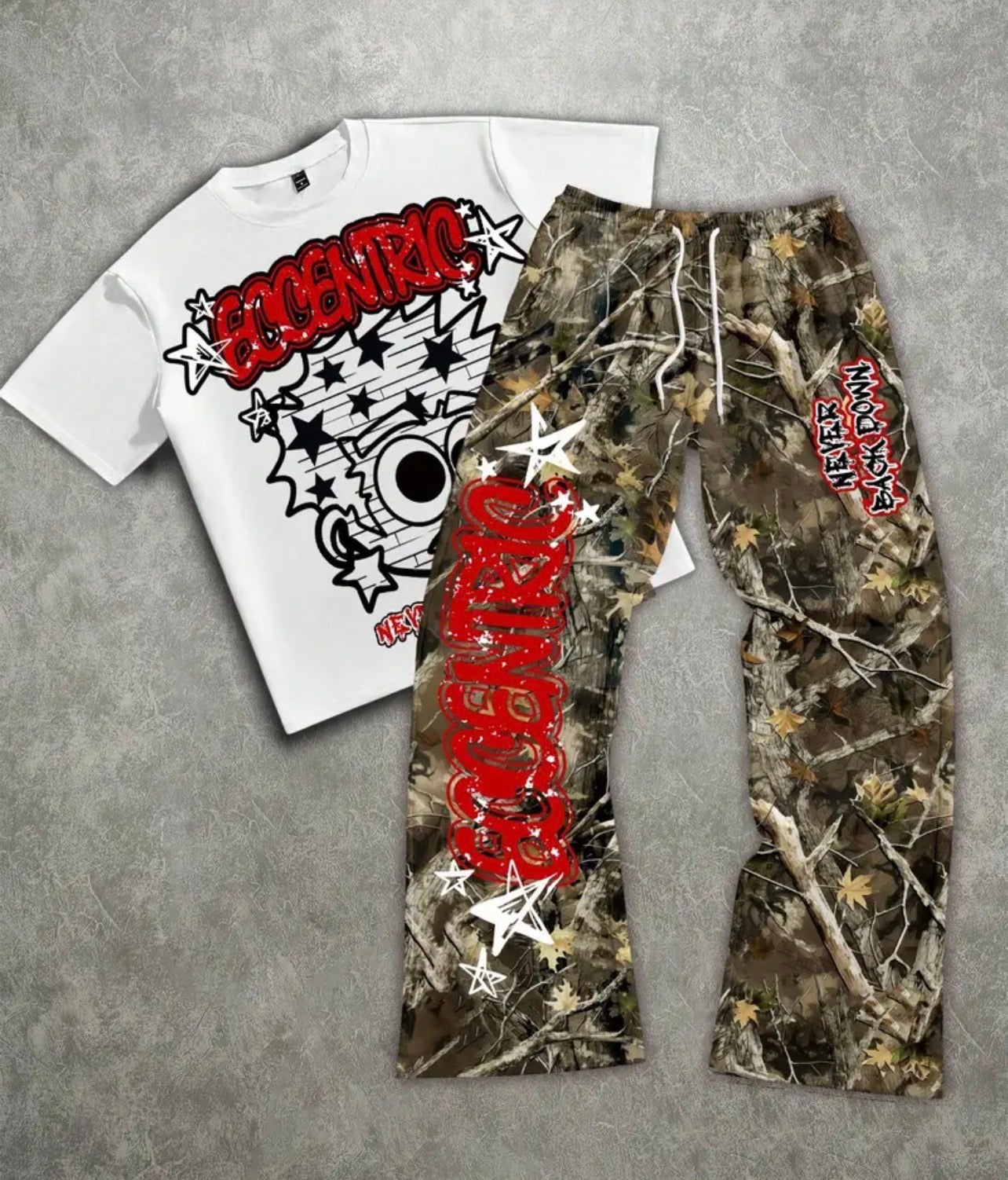 Cartoon Graffiti Pants Set
