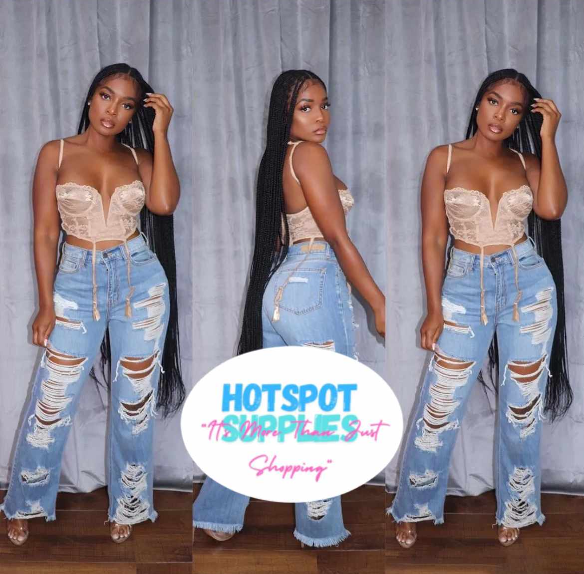 High waist Damaged Jeans