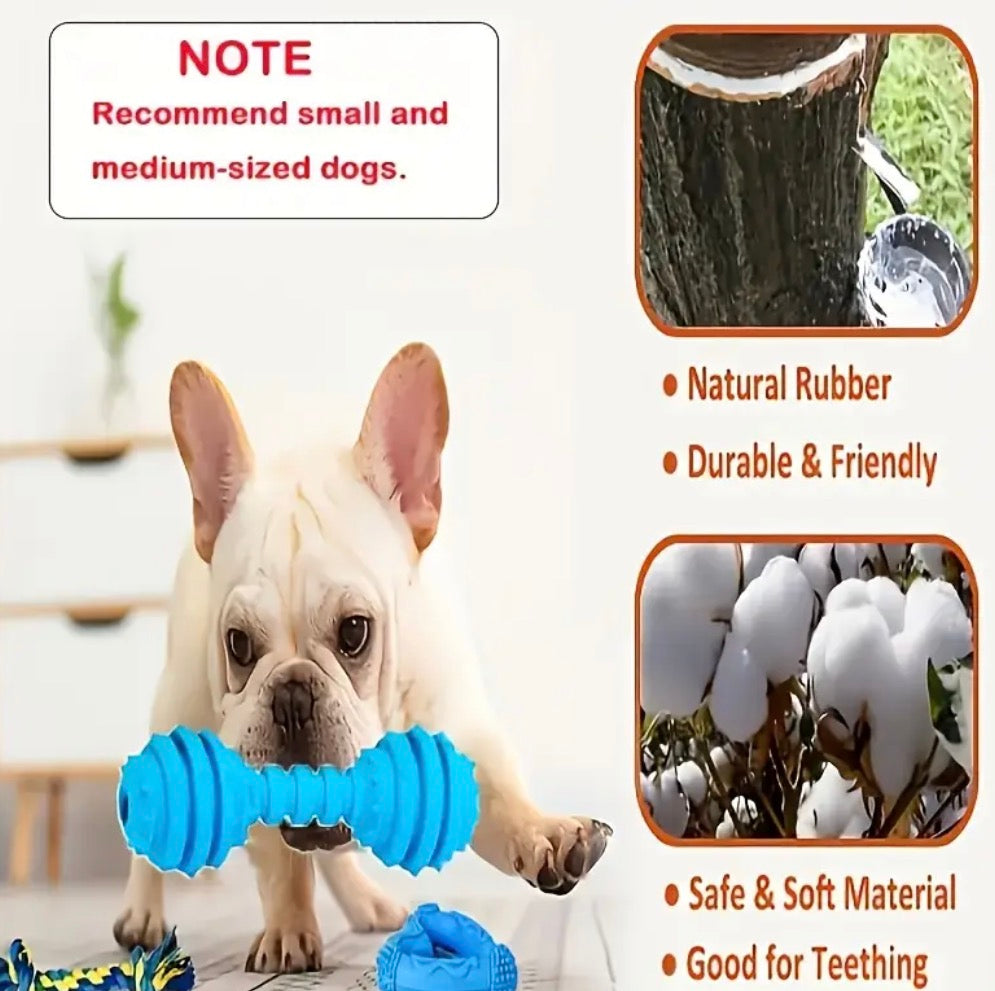 Dog Chew Toy Pack for Teething, Entertainment, and Interaction – Knots, Rope Balls, and Spiky Rings – Perfect Gift for Small Dogs
