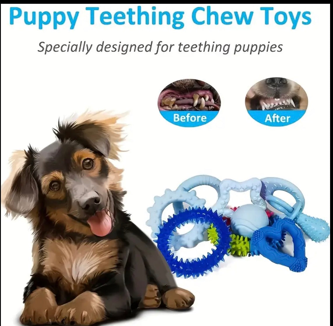 Dog Chew Toy Pack for Teething, Entertainment, and Interaction – Knots, Rope Balls, and Spiky Rings – Perfect Gift for Small Dogs
