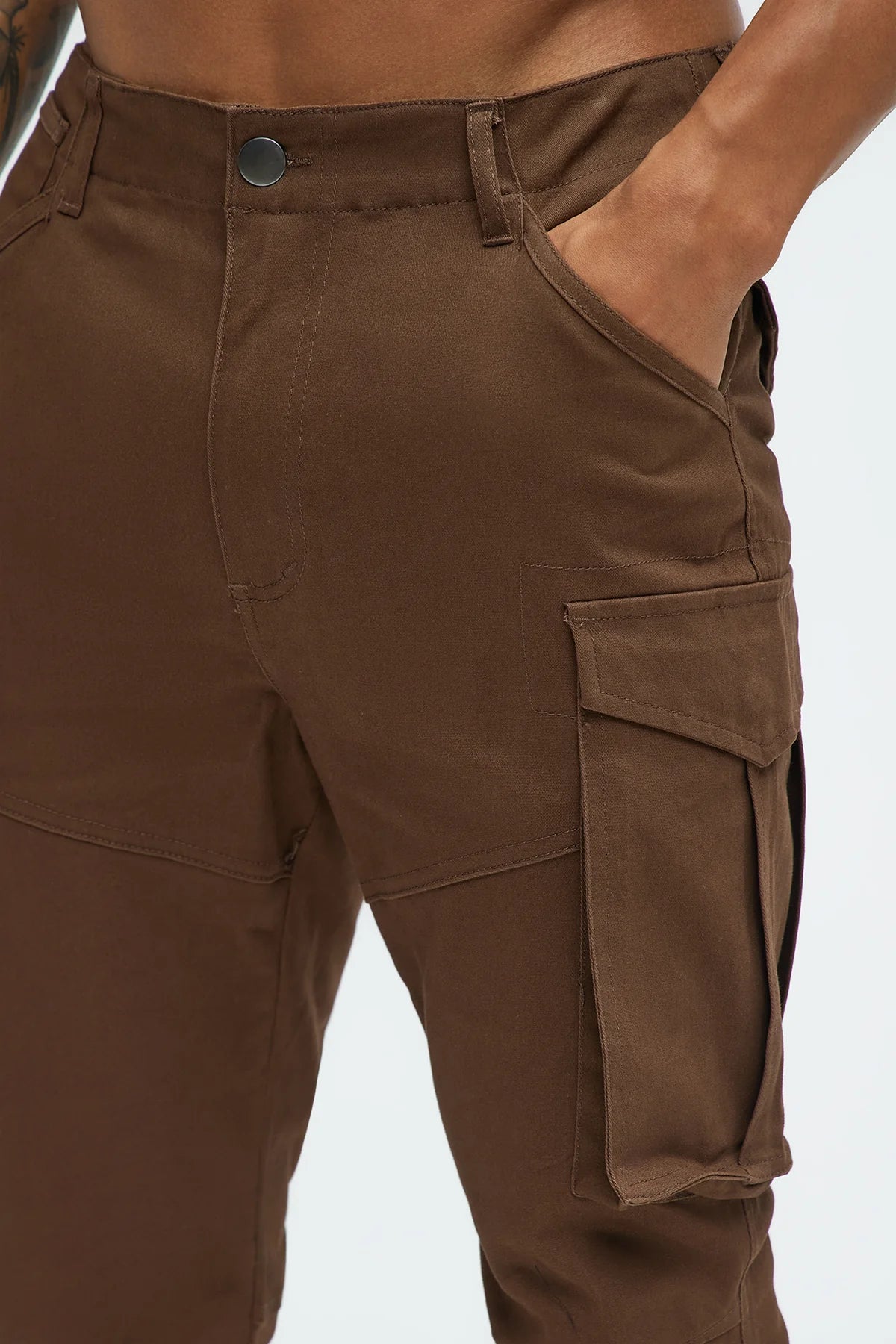 Slim Cargo Pants - Brown