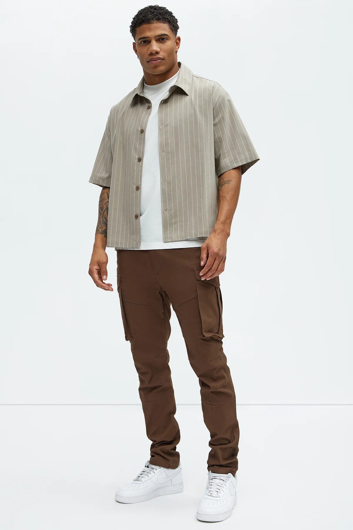 Slim Cargo Pants - Brown