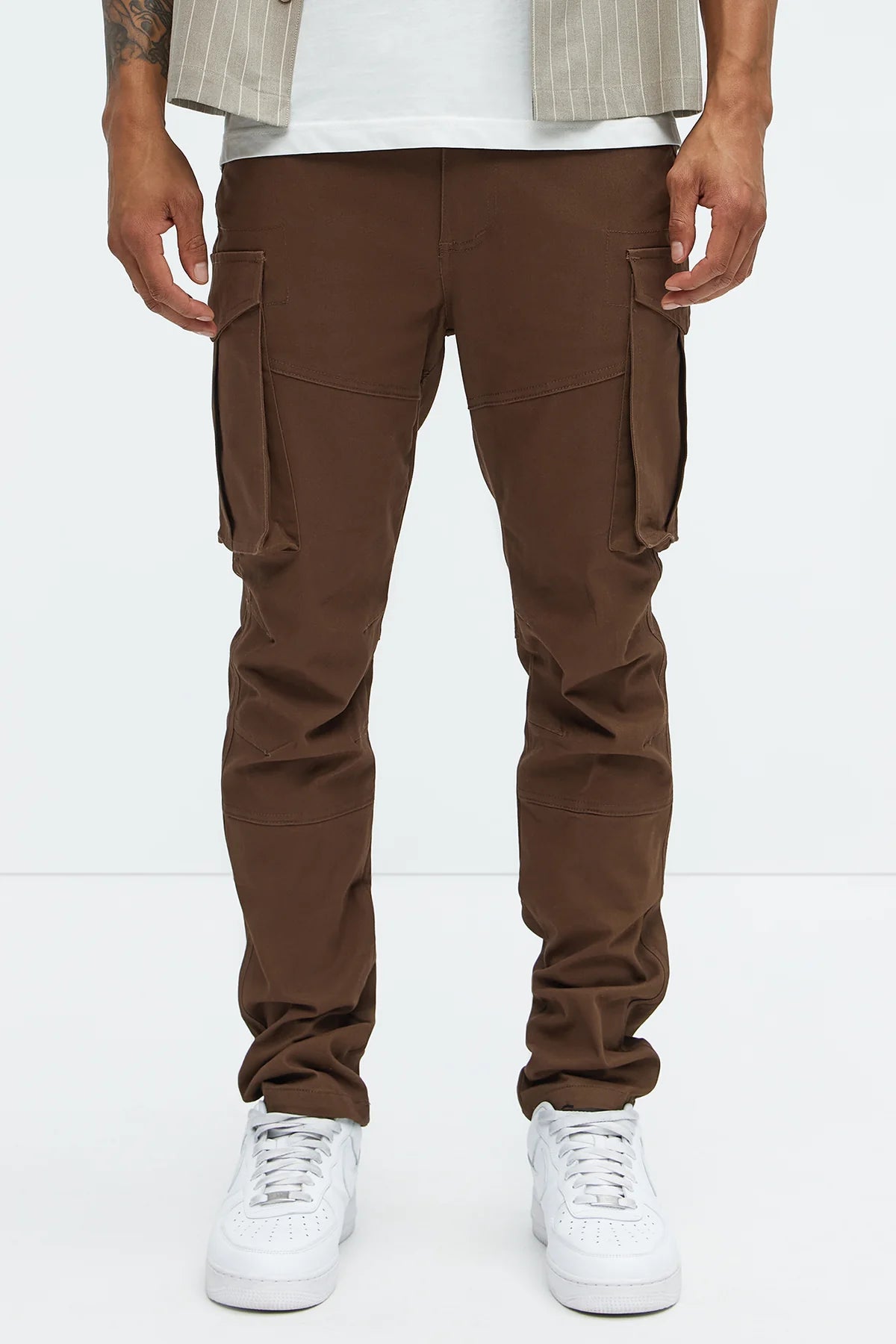 Slim Cargo Pants - Brown